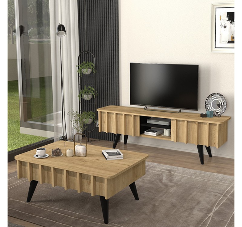 Τραπεζάκι σαλονιού Gemma Megapap χρώμα sepet oak 90x59,6x36,8εκ.