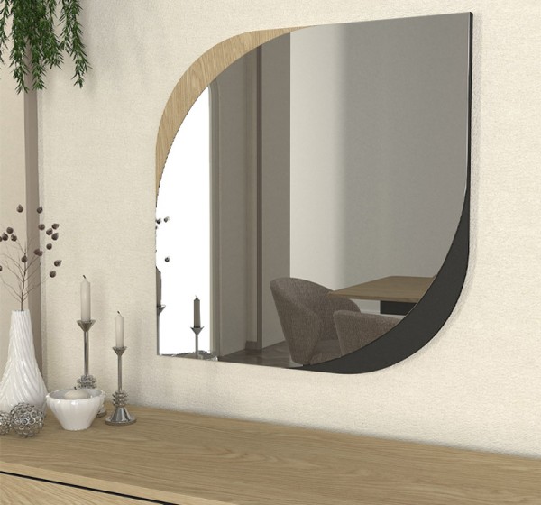 Καθρέπτης τοίχου Lava Μegapap χρώμα rota oak - ανθρακί 70x2,2x70εκ.