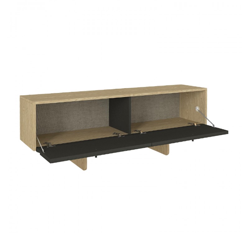 Έπιπλο τηλεόρασης Lava Megapap χρώμα rota oak - ανθρακί 150x35x51,3εκ.