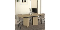 Τραπέζι Lava Megapap χρώμα rota oak - ανθρακί 180x90x76,8εκ.