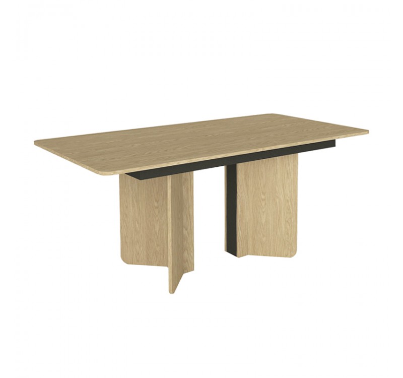 Τραπέζι Lava Megapap χρώμα rota oak - ανθρακί 180x90x76,8εκ.