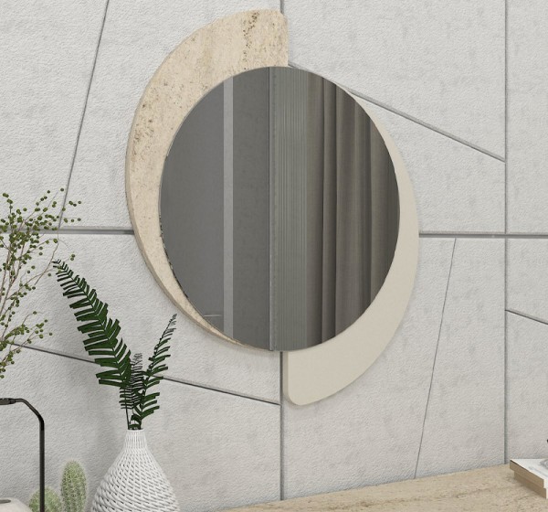 Καθρέπτης τοίχου Sevilla Μegapap χρώμα sandstone - travertine 59,2x2,2x69εκ.
