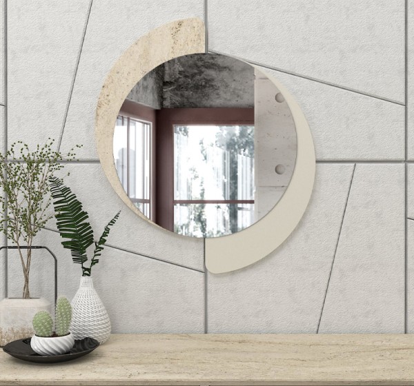 Καθρέπτης τοίχου Sevilla Μegapap χρώμα sandstone - travertine 59,2x2,2x69εκ.