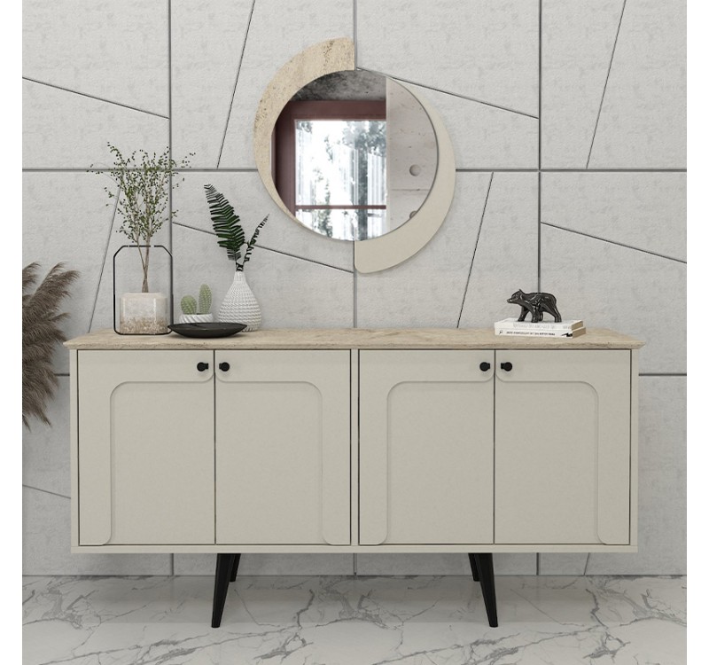 Καθρέπτης τοίχου Sevilla Μegapap χρώμα sandstone - travertine 59,2x2,2x69εκ.