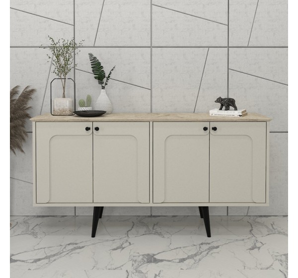 Μπουφές Sevilla Megapap χρώμα sandstone - travertine 150x44,6x72,2εκ.