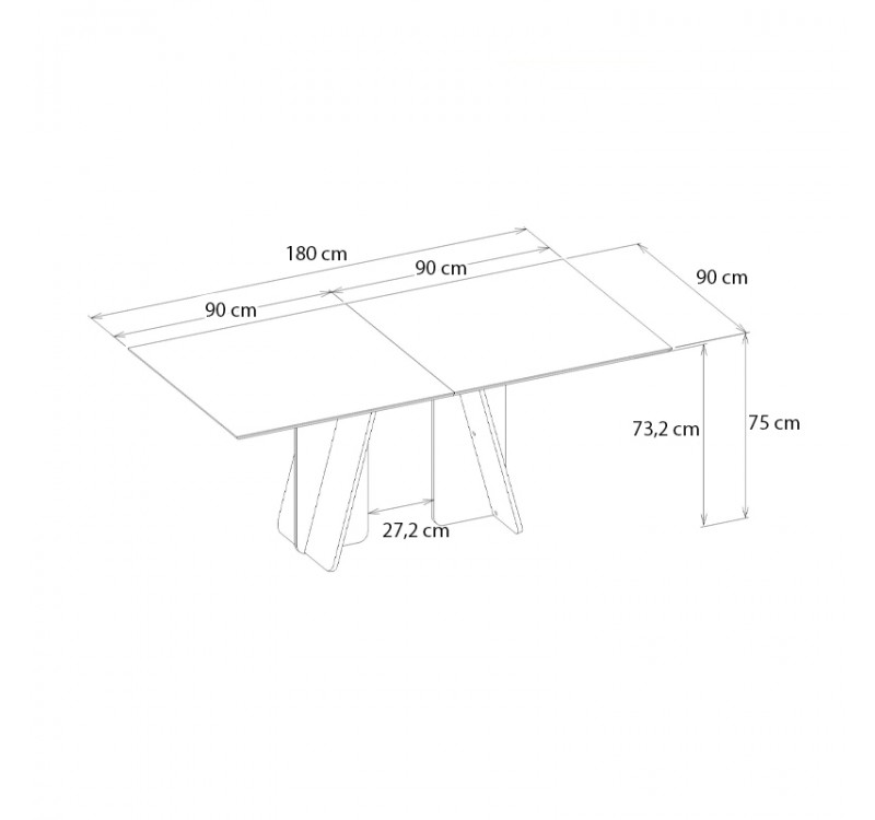 Τραπέζι Sevilla Megapap χρώμα sandstone - travertine 180x90x75εκ.