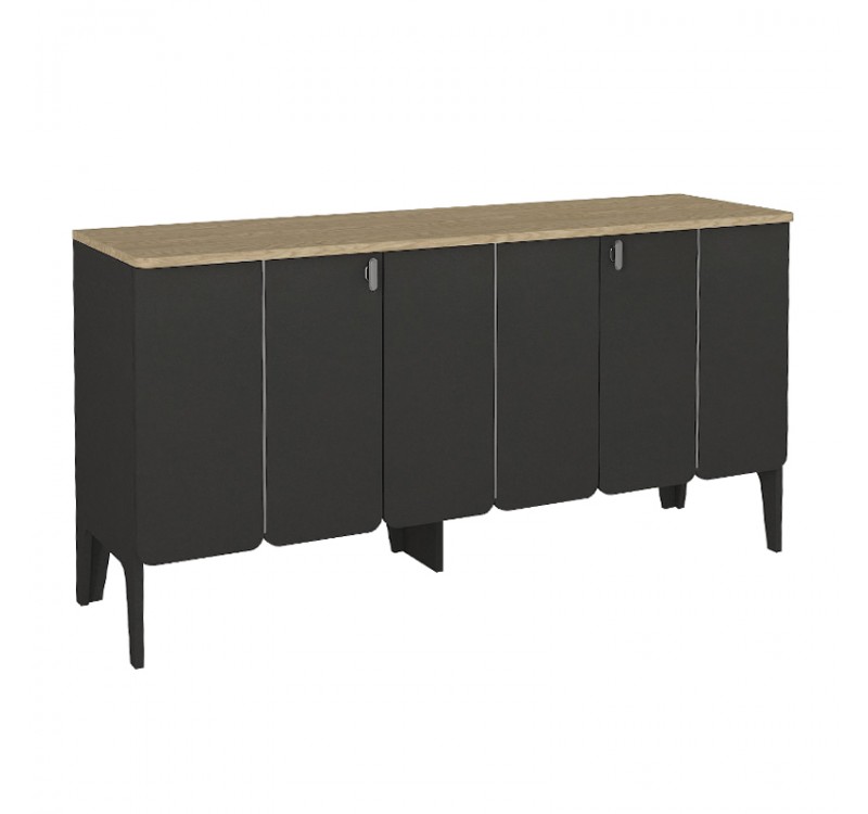 Μπουφές Pedro Megapap χρώμα ανθρακί - rota oak 150x45x75εκ.