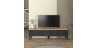 Έπιπλο τηλεόρασης Pedro Megapap χρώμα ανθρακί - rota oak 180x35x50,7εκ.