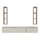 Σύνθεση τηλεόρασης επιτοίχια Edgar χρώμα sandstone - sepet oak 198,4x29,6x148,5εκ.