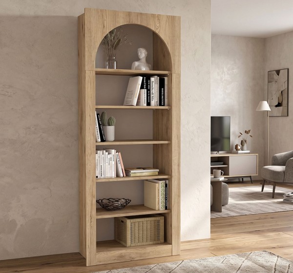 Βιβλιοθήκη Voila Megapap χρώμα sepet oak 74x35x180εκ.