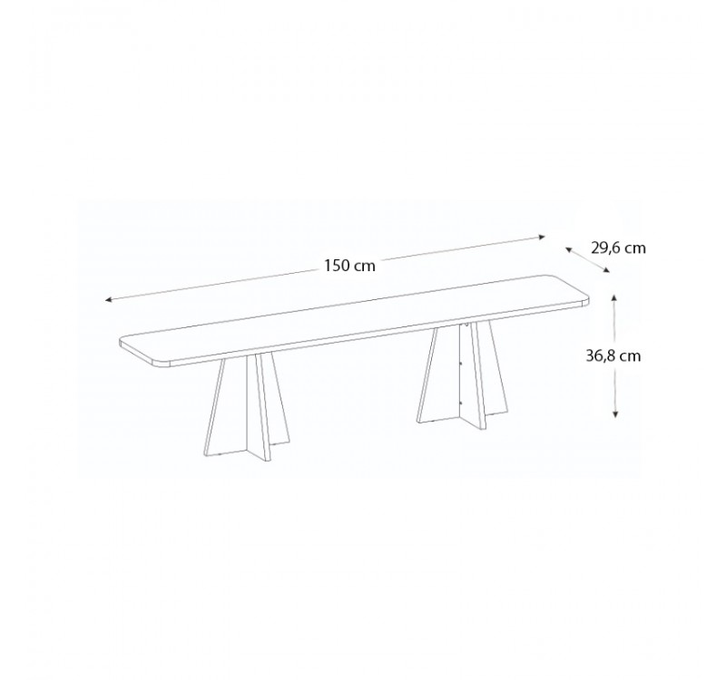 Έπιπλο τηλεόρασης Sugar Megapap χρώμα λευκό 150x29,6x36,8εκ.