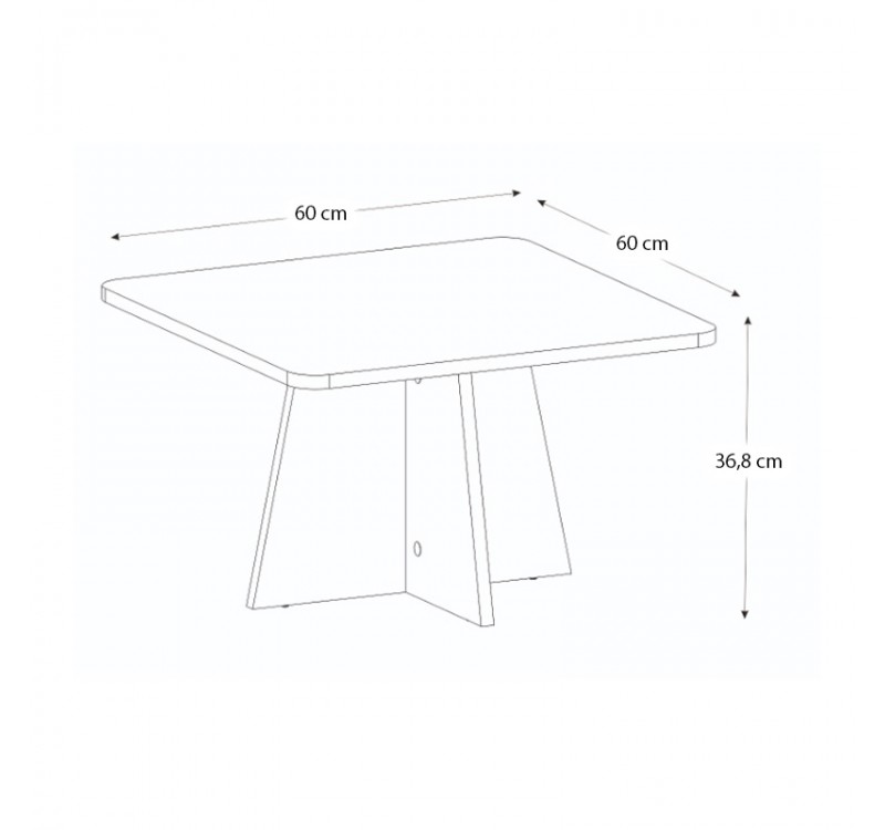 Τραπεζάκι σαλονιού Sugar Megapap χρώμα λευκό 60x60x36,8εκ.