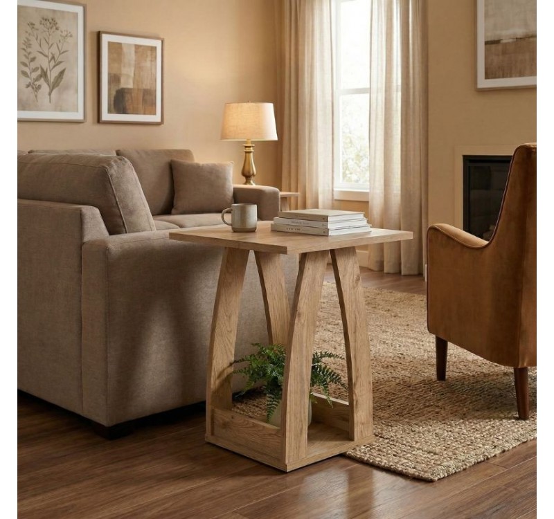 Τραπεζάκι βοηθητικό - Κομοδίνο Deros Megapap χρώμα sepet oak 45x45x56εκ.