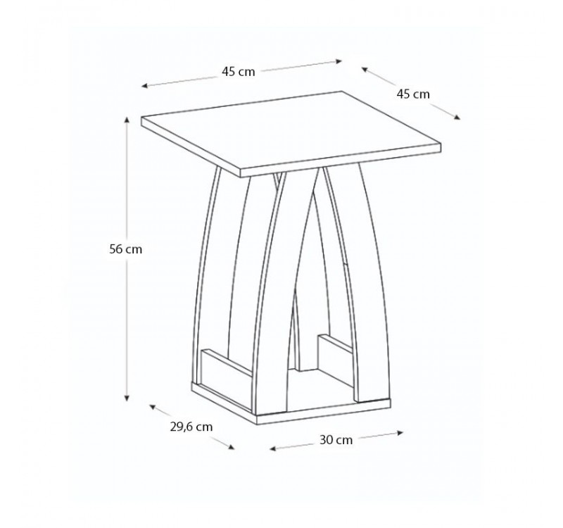 Τραπεζάκι βοηθητικό - Κομοδίνο Deros Megapap χρώμα sepet oak 45x45x56εκ.