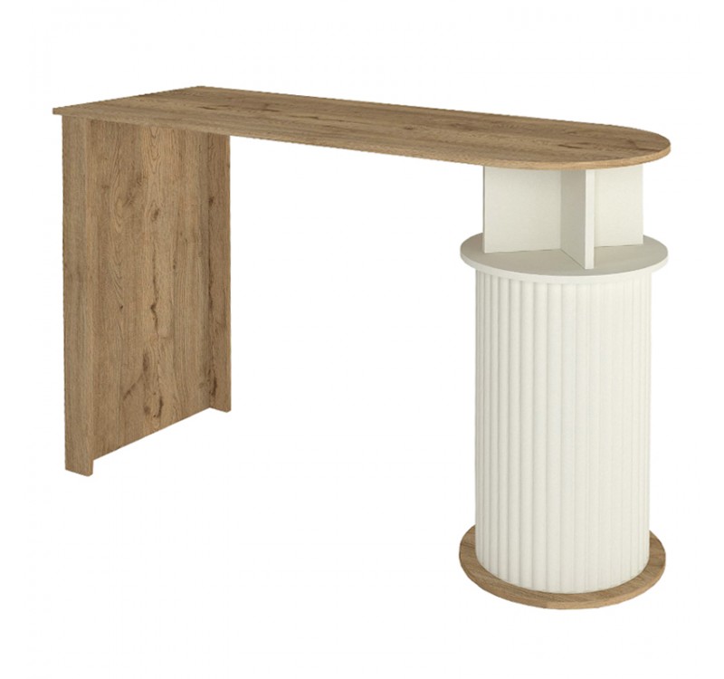 Τραπέζι μπαρ Bohema Megapap χρώμα sepet oak - ivory 150x51,6x101,8εκ.