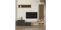 Σύνθεση τηλεόρασης Dumont Megapap χρώμα ανθρακί - sepet oak 240x36,8x200εκ.