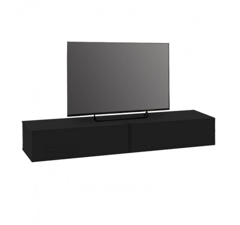 Έπιπλο τηλεόρασης επιτοίχιο Espanse Megapap χρώμα μαύρο 241,8x31,7x30εκ.