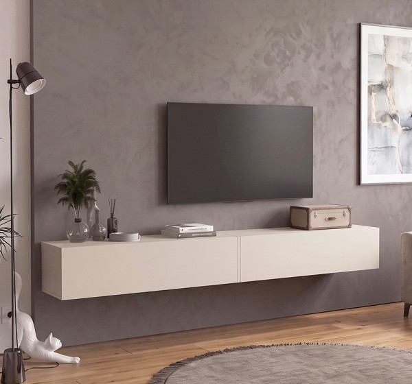 Έπιπλο τηλεόρασης επιτοίχιο Espanse Megapap χρώμα sandstone 241,8x31,7x30εκ.