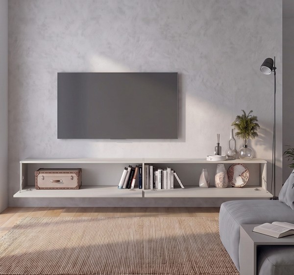 Έπιπλο τηλεόρασης επιτοίχιο Espanse Megapap χρώμα sandstone 241,8x31,7x30εκ.