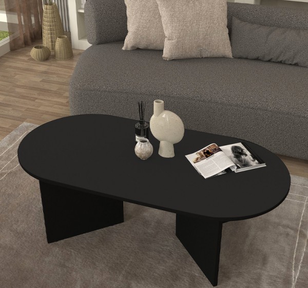 Τραπεζάκι σαλονιού Cortado Megapap χρώμα μαύρο 120x60x39,6εκ.