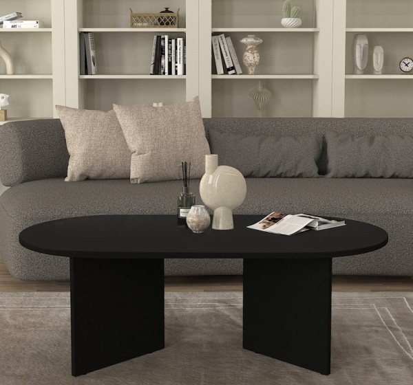 Τραπεζάκι σαλονιού Cortado Megapap χρώμα μαύρο 120x60x39,6εκ.