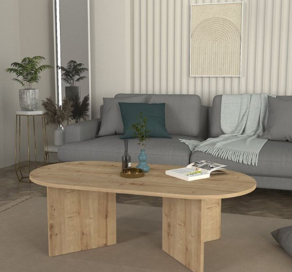Τραπεζάκι σαλονιού Cortado Megapap χρώμα sapphire oak 120x60x39,6εκ.