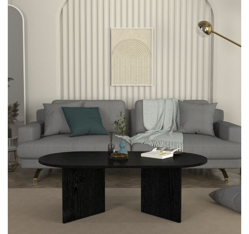 Τραπεζάκι σαλονιού Cortado Megapap χρώμα sencron black 120x60x39,6εκ.