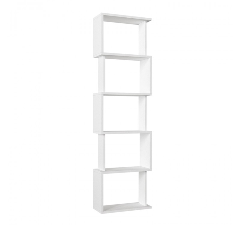 Βιβλιοθήκη Alvina Megapap χρώμα λευκό 45x19,6x158,8εκ.