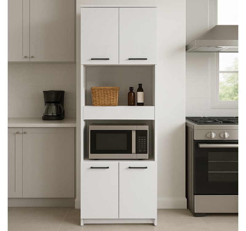 Ντουλάπι κουζίνας - μπάνιου Alvento Megapap χρώμα λευκό 60x42x180εκ.