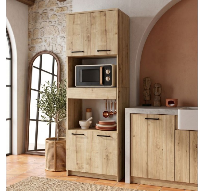 Ντουλάπι κουζίνας - μπάνιου Alvento Megapap χρώμα sapphire oak 60x42x180εκ.