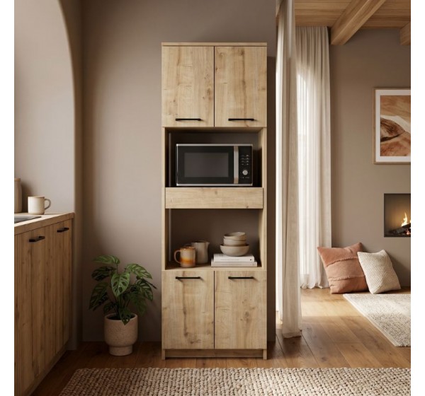 Ντουλάπι κουζίνας - μπάνιου Alvento Megapap χρώμα sapphire oak 60x42x180εκ.