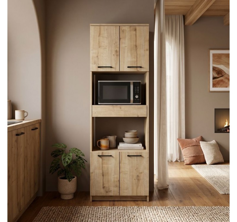 Ντουλάπι κουζίνας - μπάνιου Alvento Megapap χρώμα sapphire oak 60x42x180εκ.
