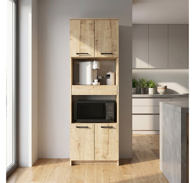 Ντουλάπι κουζίνας - μπάνιου Alvento Megapap χρώμα sapphire oak 60x42x180εκ.