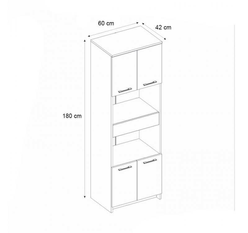 Ντουλάπι κουζίνας - μπάνιου Alvento Megapap χρώμα sapphire oak 60x42x180εκ.