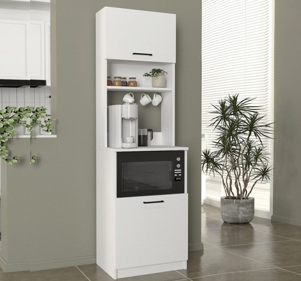 Έπιπλο κουζίνας Tuco 1 Megapap χρώμα λευκό 53,8x40x180εκ.