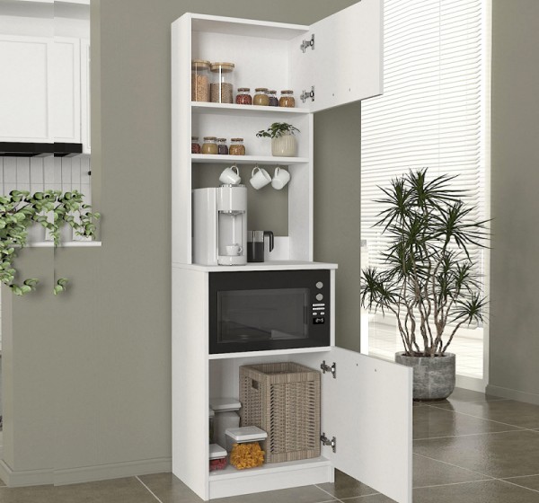 Έπιπλο κουζίνας Tuco 1 Megapap χρώμα λευκό 53,8x40x180εκ.