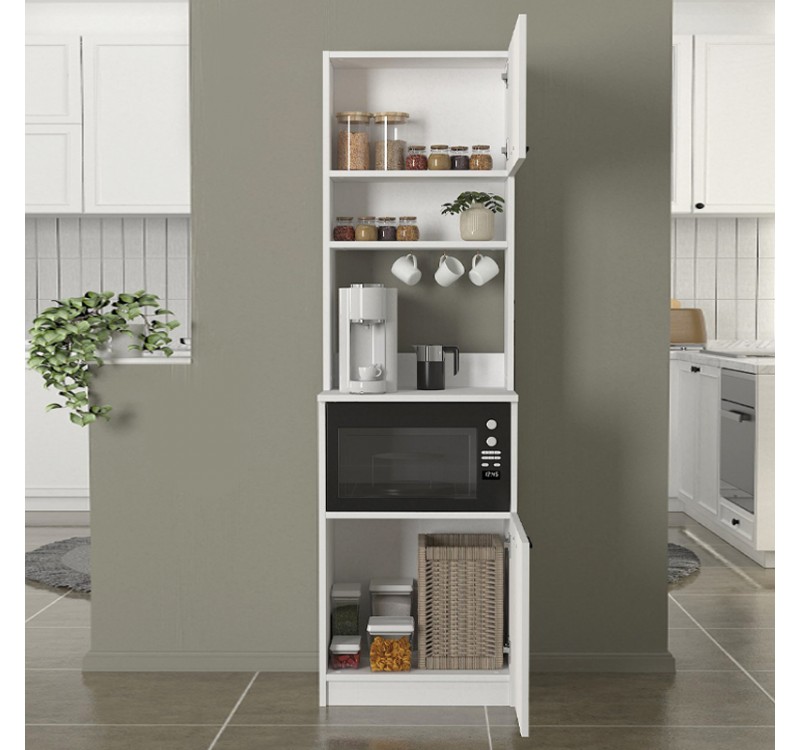 Έπιπλο κουζίνας Tuco 1 Megapap χρώμα λευκό 53,8x40x180εκ.