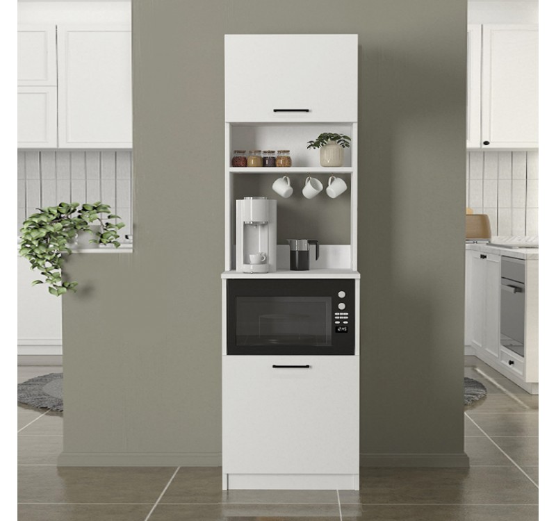 Έπιπλο κουζίνας Tuco 1 Megapap χρώμα λευκό 53,8x40x180εκ.