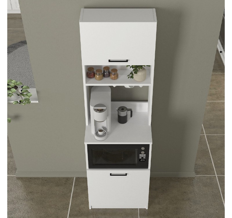 Έπιπλο κουζίνας Tuco 1 Megapap χρώμα λευκό 53,8x40x180εκ.