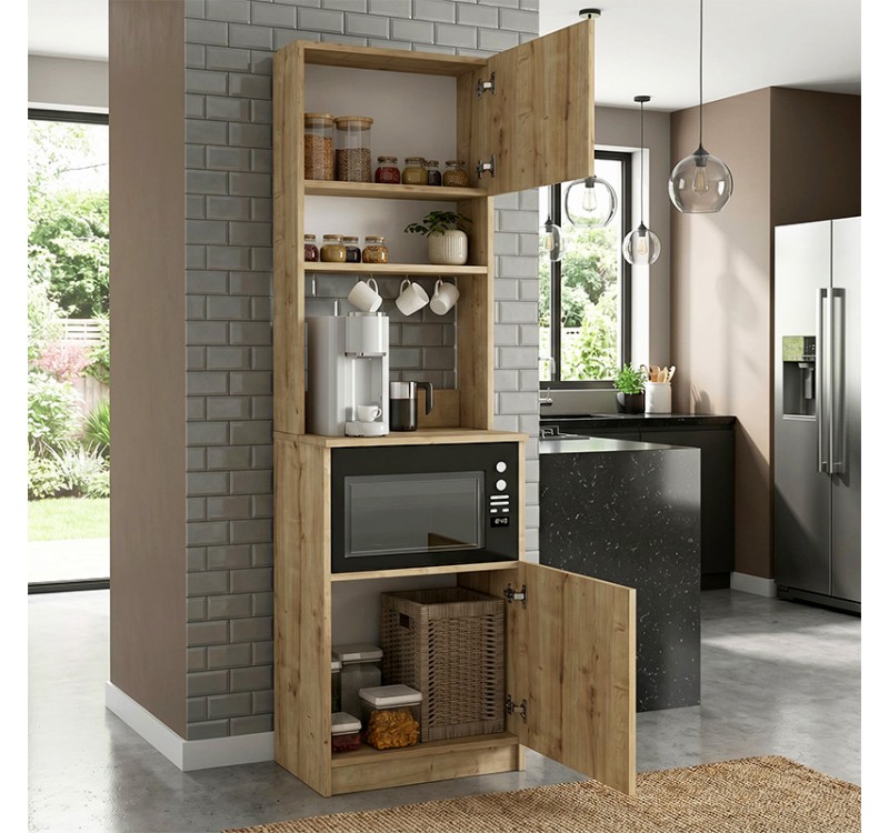 Έπιπλο κουζίνας Tuco 1 Megapap χρώμα sapphire oak 53,8x40x180εκ.