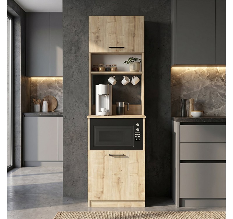 Έπιπλο κουζίνας Tuco 1 Megapap χρώμα sapphire oak 53,8x40x180εκ.