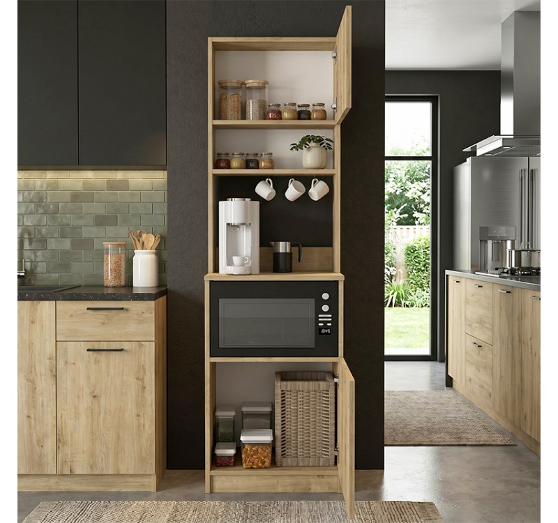 Έπιπλο κουζίνας Tuco 1 Megapap χρώμα sapphire oak 53,8x40x180εκ.