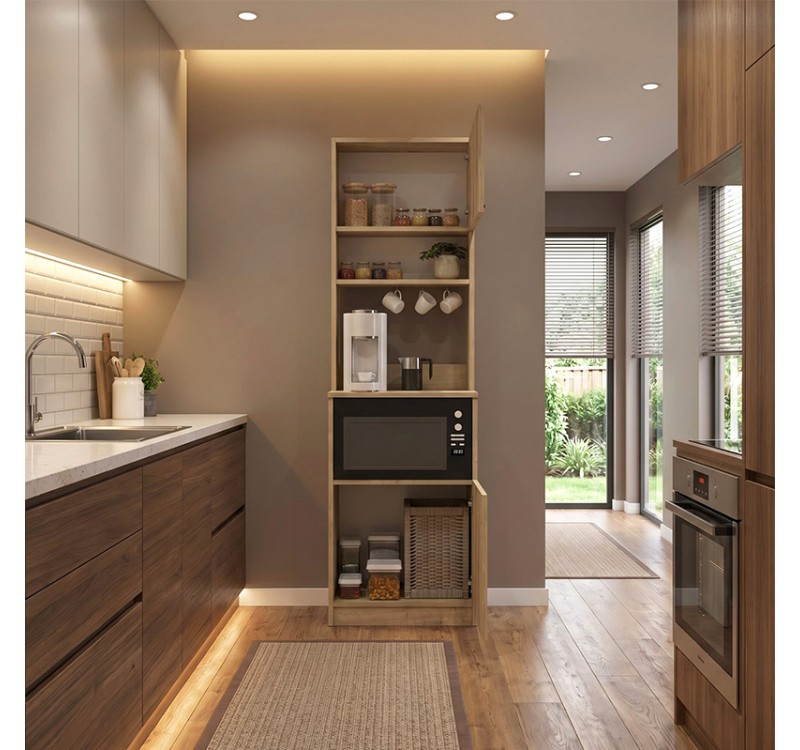 Έπιπλο κουζίνας Tuco 1 Megapap χρώμα sapphire oak 53,8x40x180εκ.