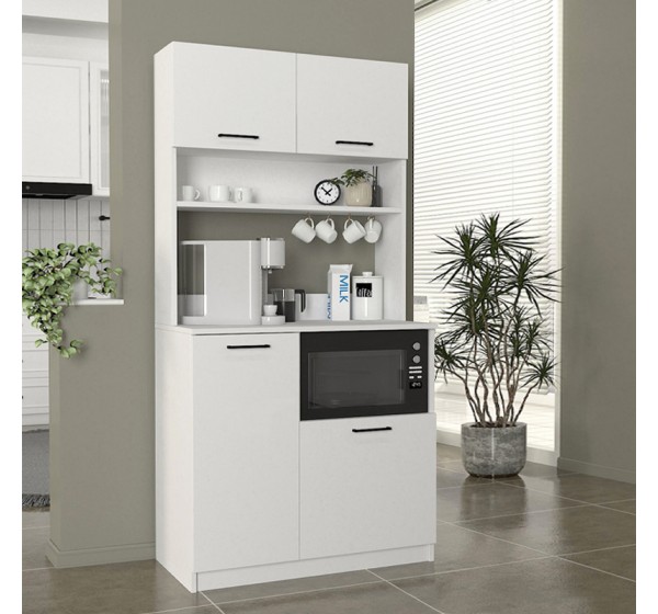 Έπιπλο κουζίνας Tuco 2 Megapap χρώμα λευκό 90x40x180εκ.