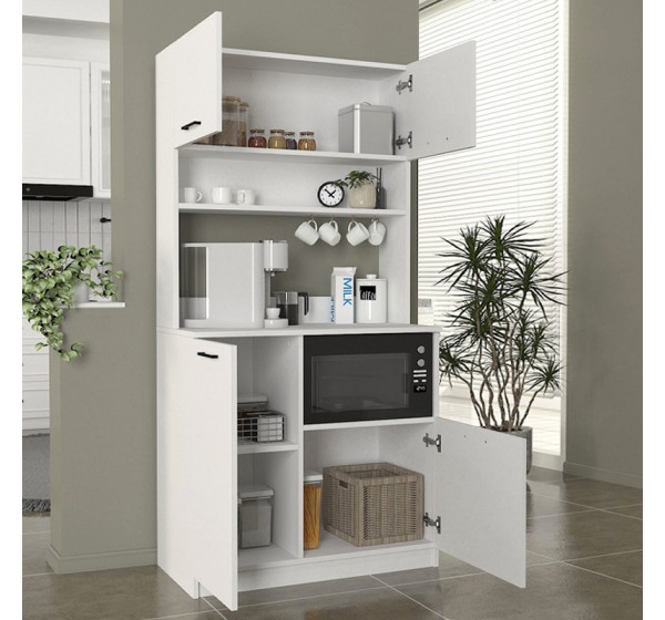 Έπιπλο κουζίνας Tuco 2 Megapap χρώμα λευκό 90x40x180εκ.
