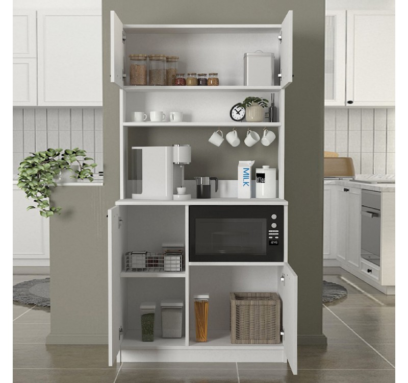 Έπιπλο κουζίνας Tuco 2 Megapap χρώμα λευκό 90x40x180εκ.