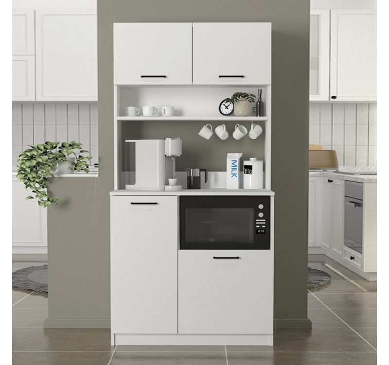 Έπιπλο κουζίνας Tuco 2 Megapap χρώμα λευκό 90x40x180εκ.