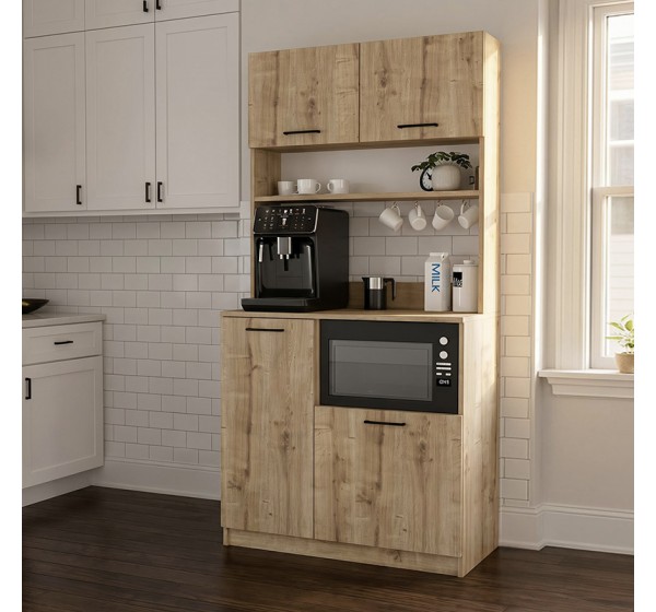 Έπιπλο κουζίνας Tuco 2 Megapap χρώμα sapphire oak 90x40x180εκ.