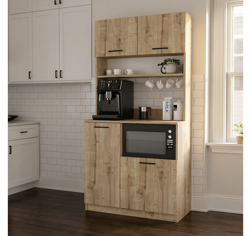 Έπιπλο κουζίνας Tuco 2 Megapap χρώμα sapphire oak 90x40x180εκ.