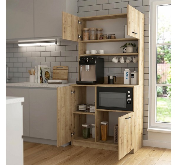 Έπιπλο κουζίνας Tuco 2 Megapap χρώμα sapphire oak 90x40x180εκ.